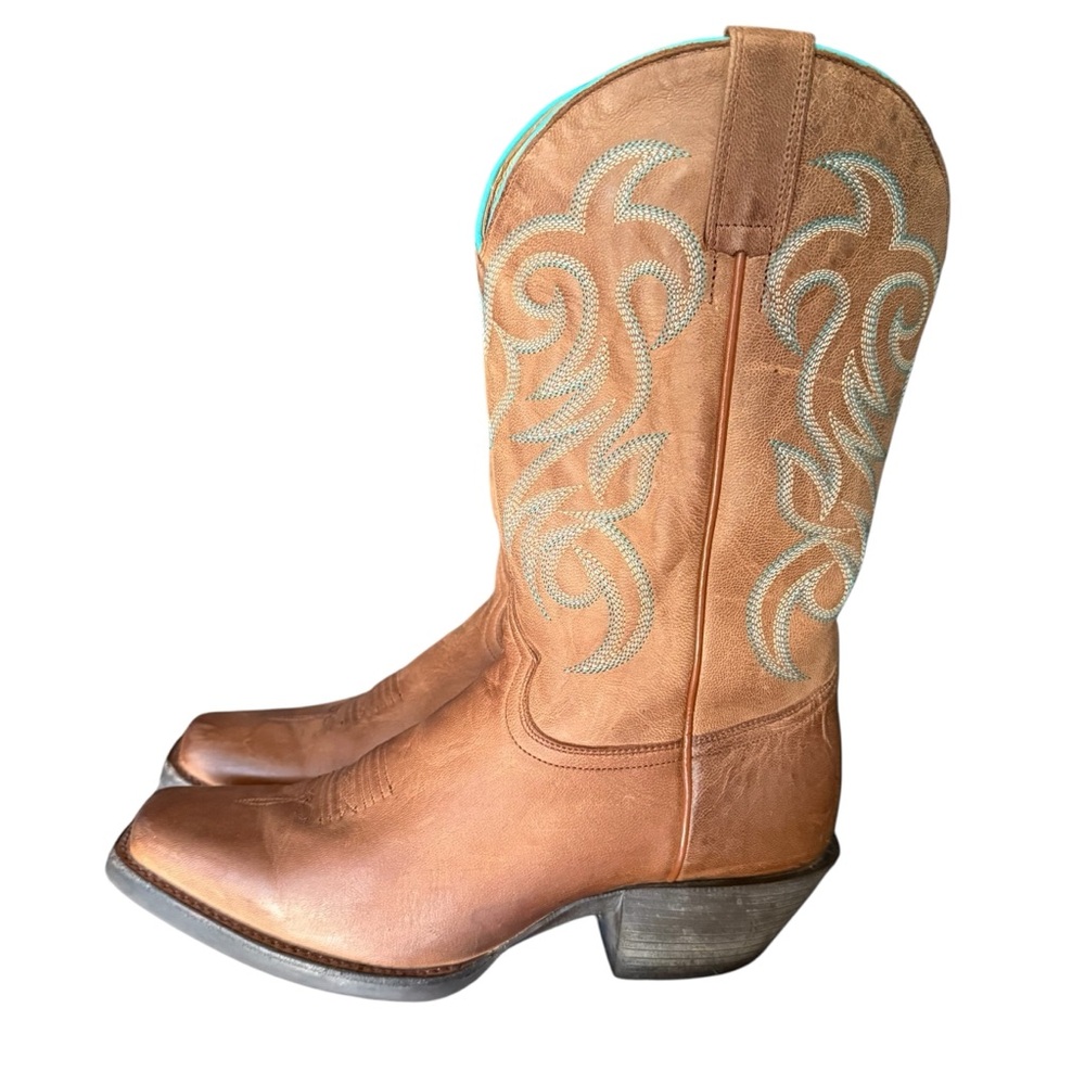 Shyanne Women's Tan Western Boot with Turquoise Stitching Size 11 - Picture 6 of 10